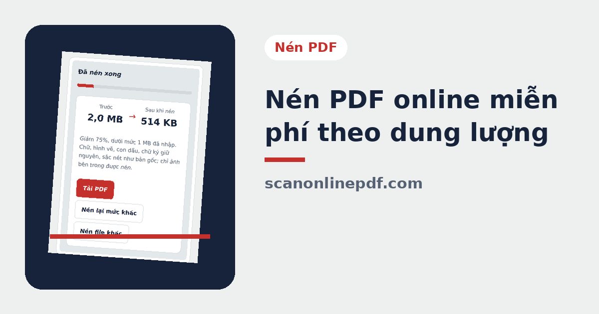 Nén PDF online miễn phí theo dung lượng