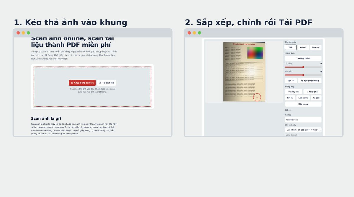 Kéo thả ảnh để chuyển sang PDF trên máy tính