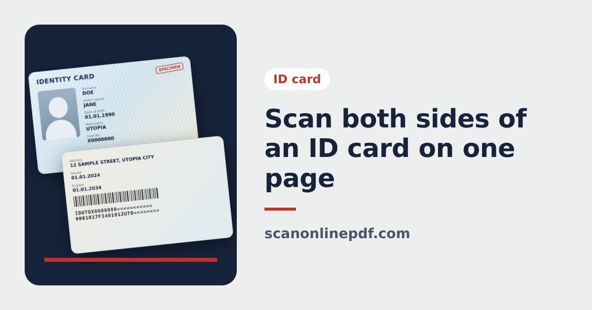 Both sides of an ID card scanned on one A4 page