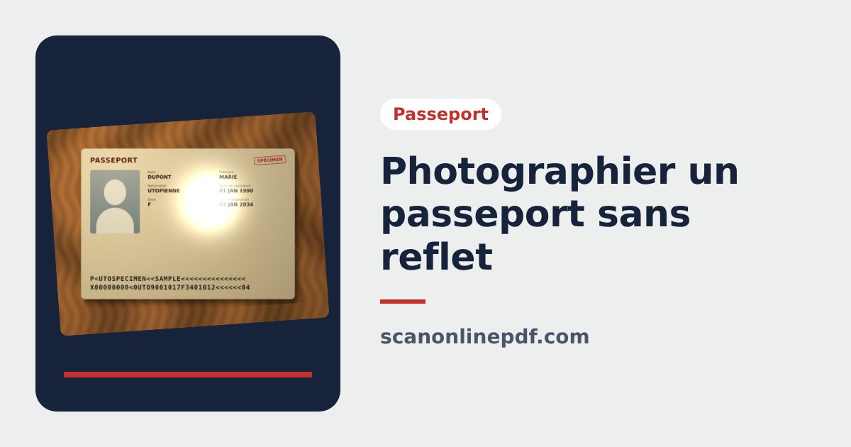 Photographier un passeport sans reflet