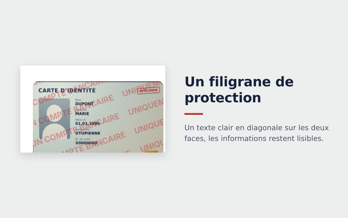 Filigrane de protection sur une copie scannée de carte d’identité