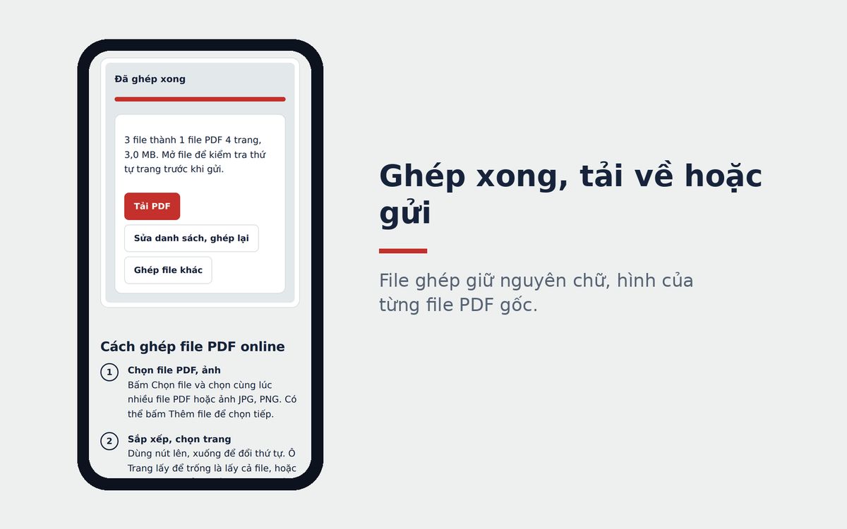 Kết quả sau khi tách, xóa trang PDF