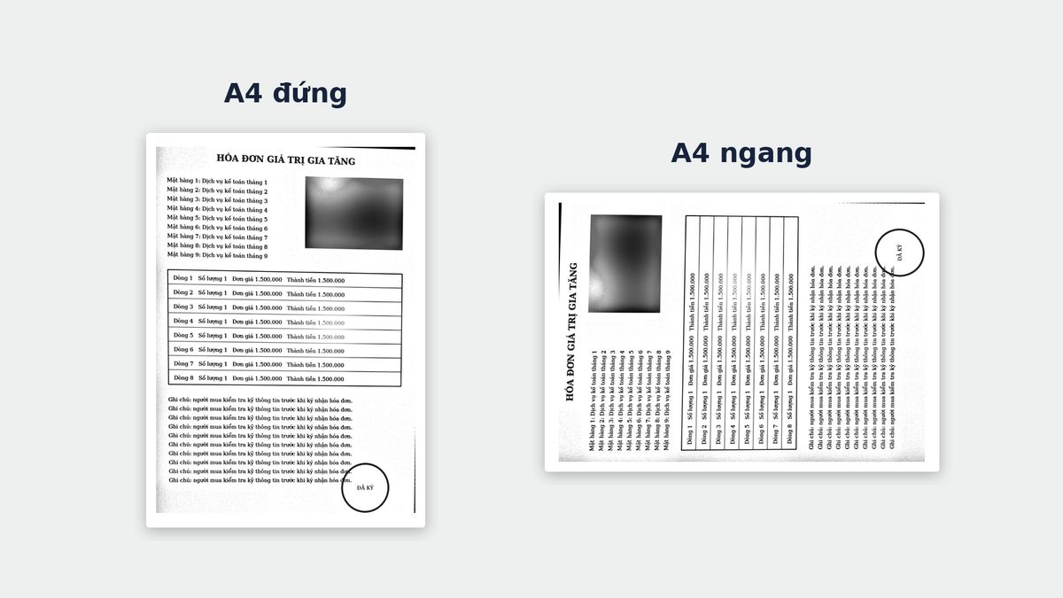 Hướng trang A4 đứng và ngang khi chuyển ảnh sang PDF