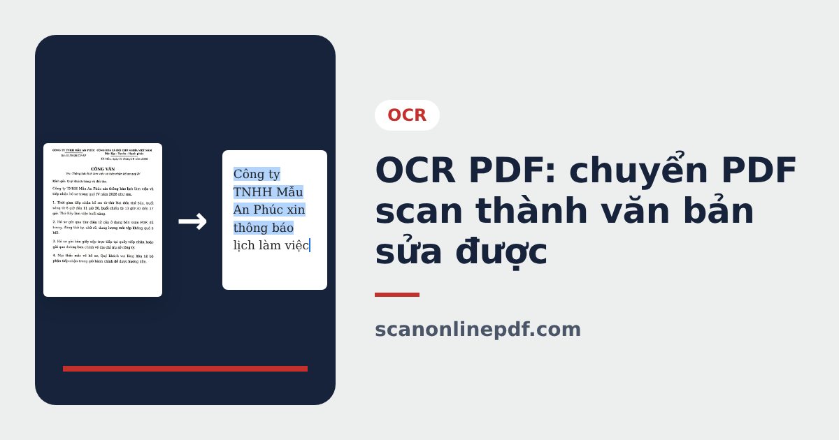 OCR PDF: chuyển PDF scan thành văn bản