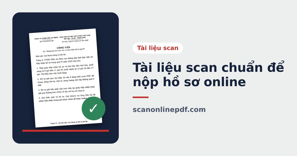 Tài liệu scan chuẩn để nộp hồ sơ online