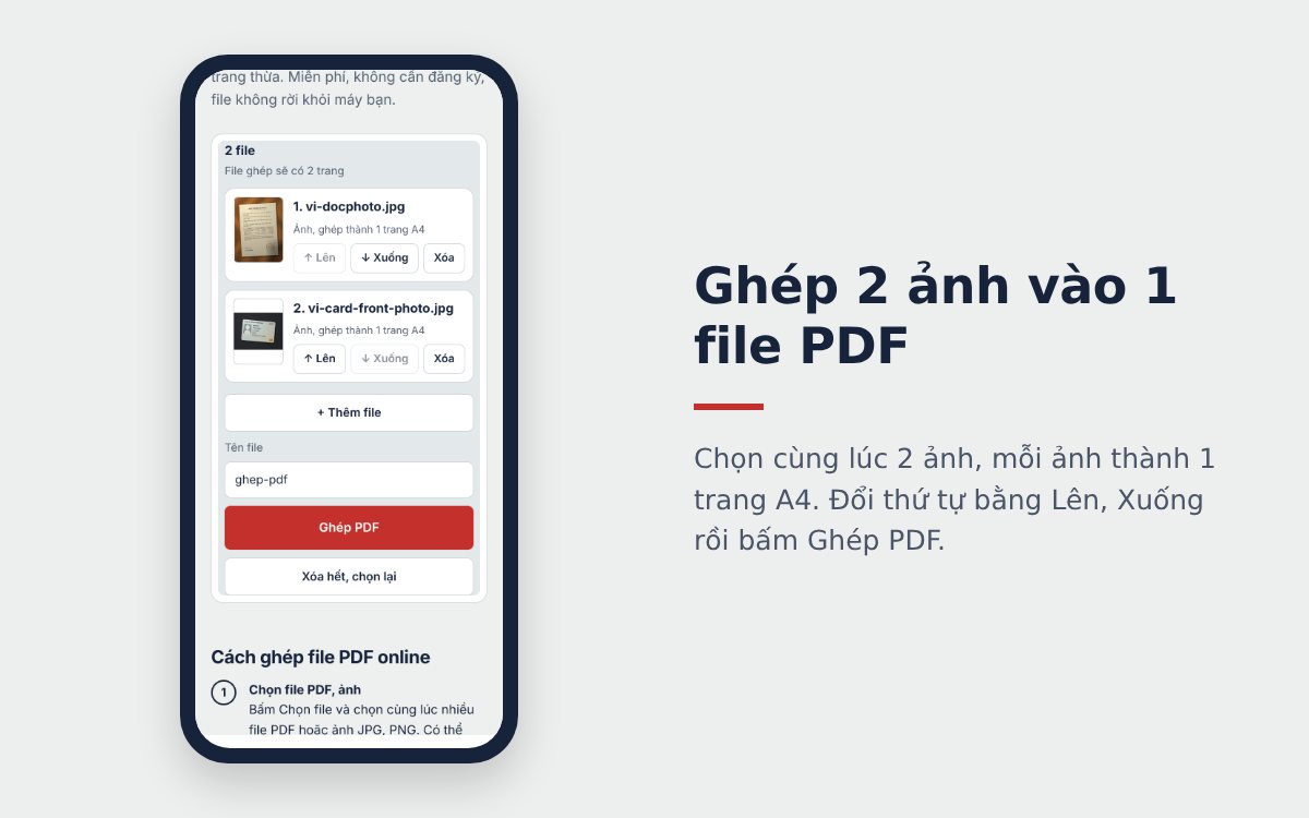 Ghép 2 ảnh vào 1 file PDF bằng công cụ Ghép PDF